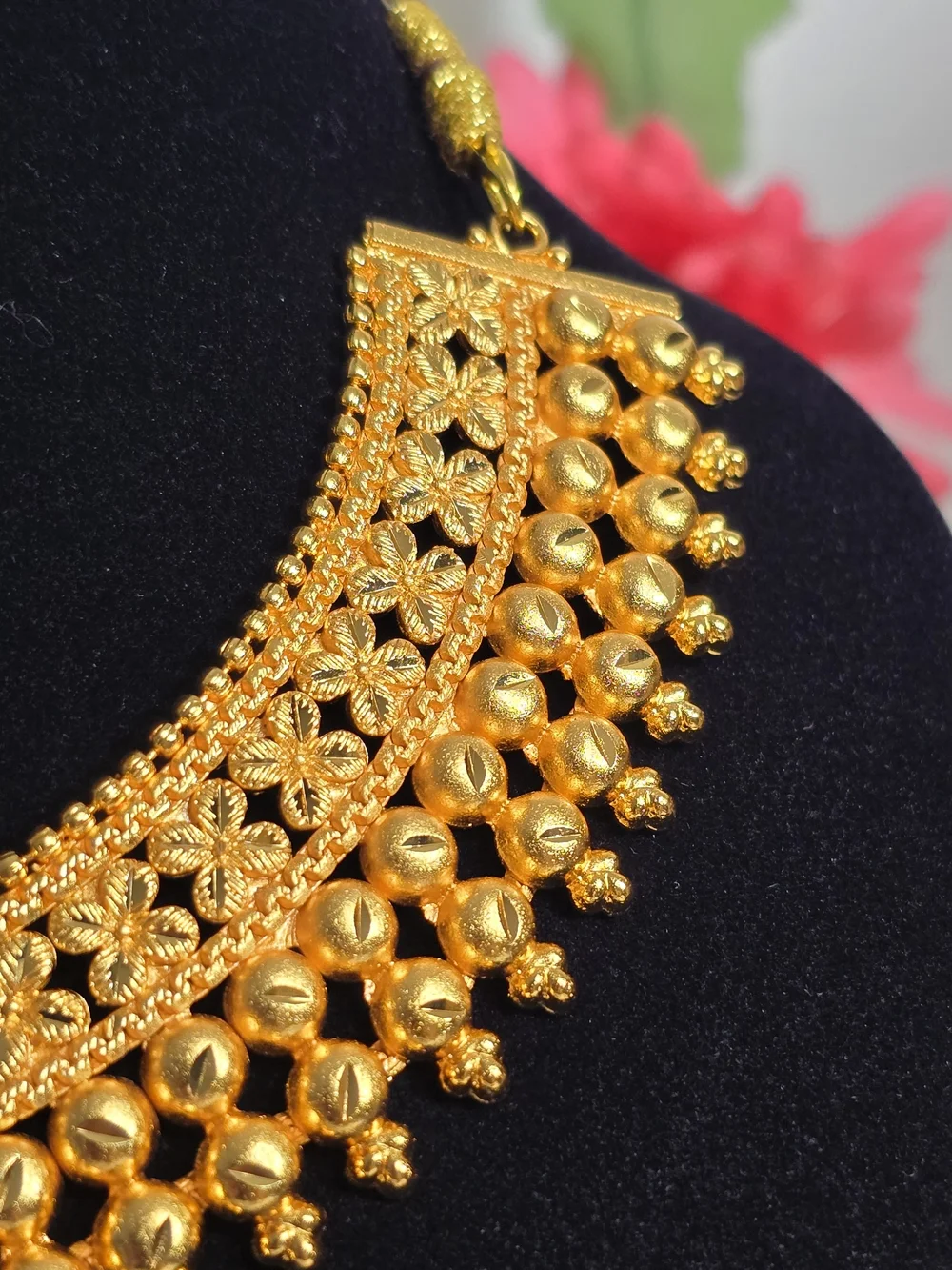 Traditional Gold-Tone Jhumka Necklace Set for Women
